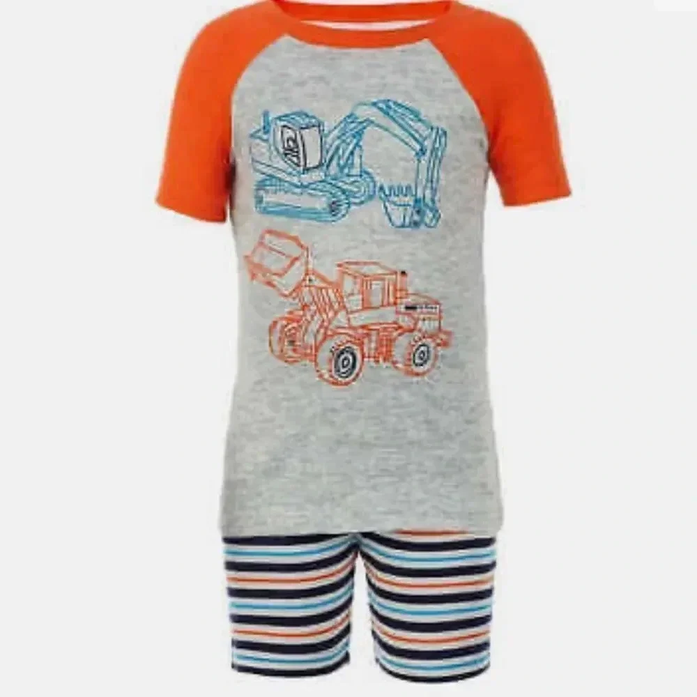 Pajamas 4-piece Cotton PJ Set, Construction Size 10 7